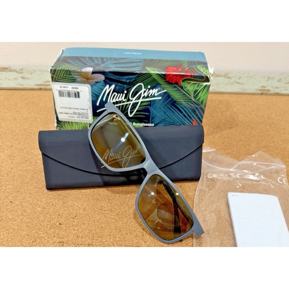 Maui Jim‎ Pulama HT618‑14 Matte Dark Gray Polarized Glass NWB